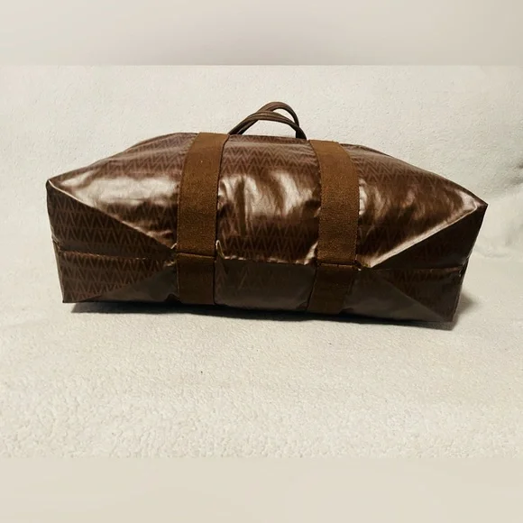 Mario Valentino Soft PVC Monogram Foldable Overnight Travel Tote Bag - Picture 12 of 13